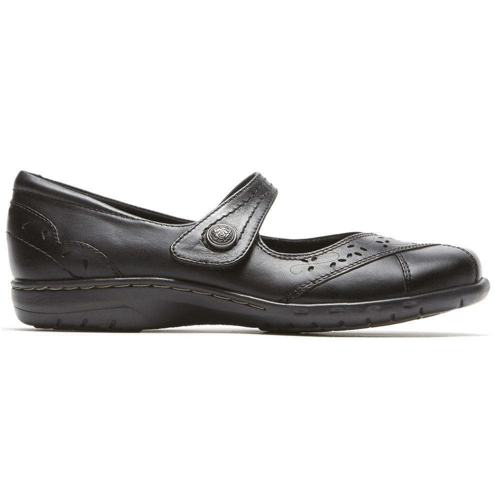 Rockport Singapore Womens Flats - Cobb Hill Petra Mary Jane Black - JS2574960